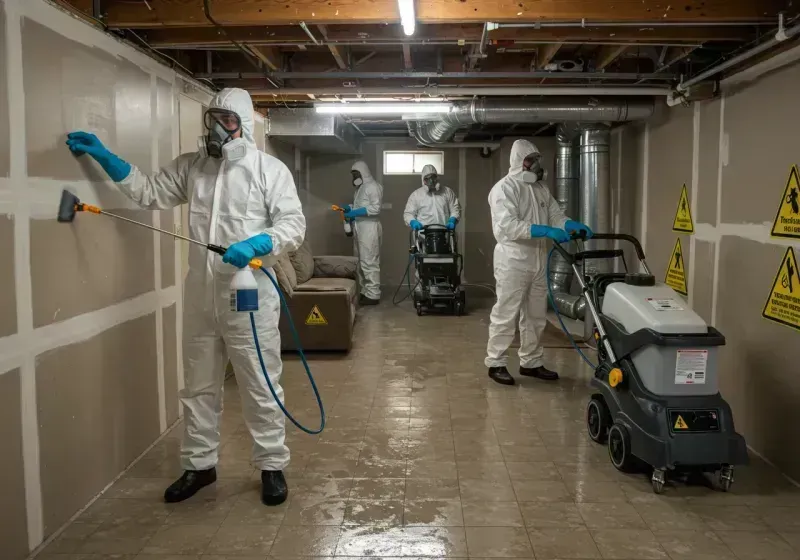 Basement Moisture Removal and Structural Drying process in Anderson Mill, TX